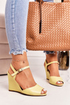 Women's Wedge Sandals Laura Messi 2253 Yellow