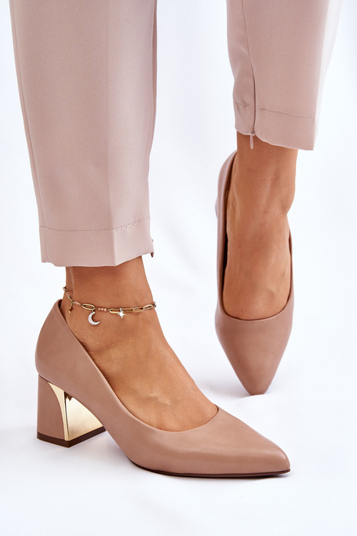 Elegant Pumps On A Heel Dark beige Emma