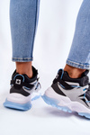 Buty Sportowe Damskie Masywna Platforma Czarno-Szare Big Star KK274386