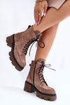 Women's Suede Warm Trapper Boots Bright brown Rehin