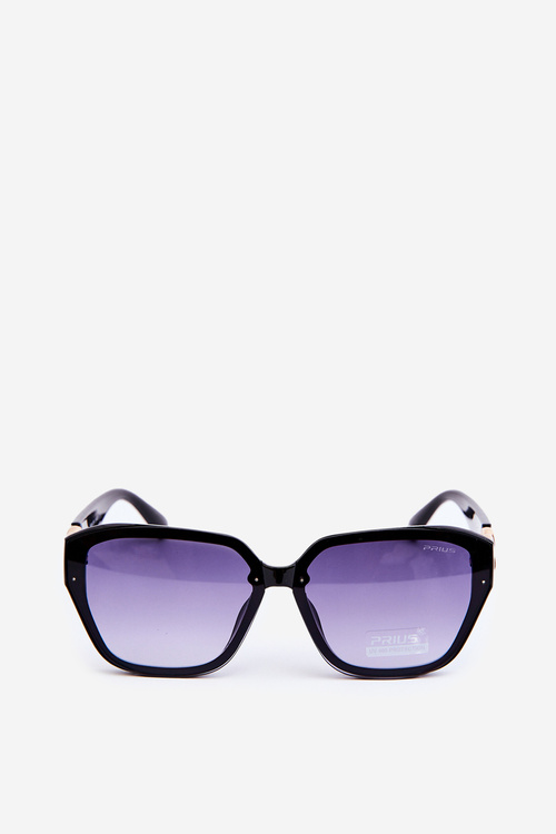 Okulary Przeciwsłoneczne Damskie Ze Złotym Detalem UV400 Czarne