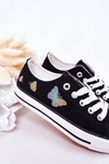 Children's Sneakers With Butterflies Black Fairytale