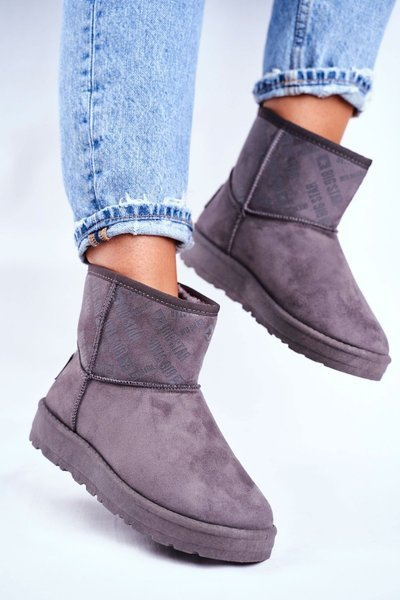 Women's Warm Snow Boots Suede Big Star Grey GG274558