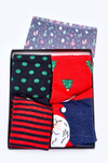 Christmas Set of Men's Socks COSAS Navy Blue/Red