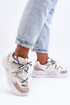 Buty Sportowe Skóra Platforma Białe Rachel 7001