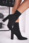 Women's Boots On Heel Lycra Black Morie