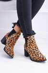 Women's Savage Rivet Leather Stiletto Boots with Panther Stiletto heel