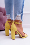 Women's Stiletto Sandals Suede Yellow Anastasie