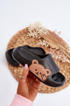 Light Foam Slippers With Bear Black Relief