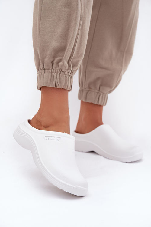 Damskie Chodaki Klapki Piankowe Białe Parissa