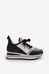 Women's Wedge and Platform Sneakers with Black Sequins Rafani