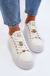 Women's platform sneakers with white embellishments Herbisa