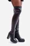 Knee High Heeled Boots Black Liatheia