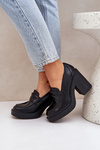 Pumps On Chunky Heel Made Of Eco Leather Black Eminza
