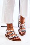 Leather openwork sandals Lewski 3022 Silver