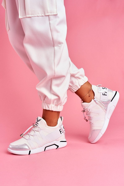 Sporty Women's Zipper & Pull-Up Shoes White Terfin