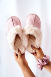 Women's Slippers With Fur Pink Pinky