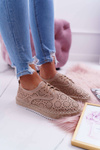 Espadryle Damskie Sznurowane Zamszowe Beżowe MyShoes