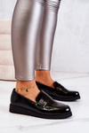 Lacquered Wedge Moccasins La.Fi Black Alannah