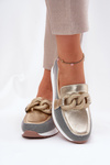 Leather Women Moccasins With Decoration D&A LR51-966 Gold