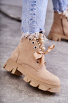 Suede Warm Boots With Pearls Beige Roco 