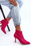 Women's Suede Boots On Heel Fuchsia Merisa
