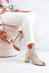 Leather Openwork Boots Maciejka 05420-04 Beige