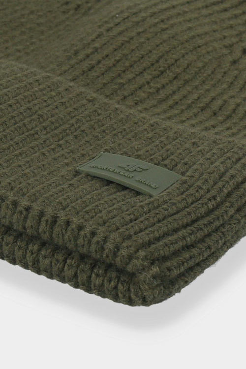 Men's Winter Hat with 4F Logo 4FAW23ACAPM311-43S Khaki