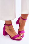 Low Heel Suede Sandals Violet Quincy 