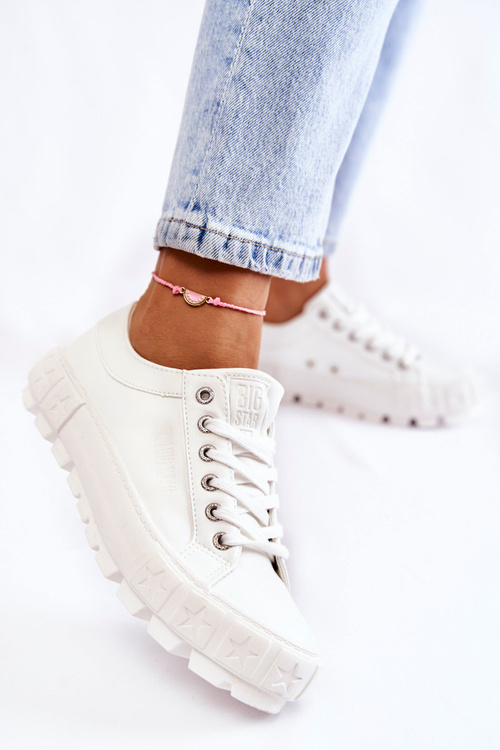 Fashionable Leather Sneakers Big Star KK274142 White