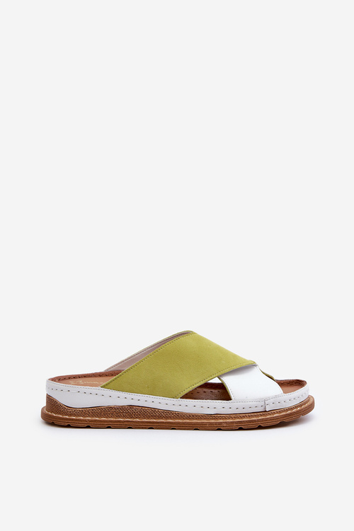Leather Profiled Flip Flops Maciejka 04986-11 Lime