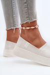 Women's Platform Sneakers NN276006 Memory Foam System White