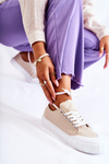 Women's Sneakers On The Platform Beige Comes