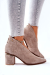 Heeled Leather Boots Laura Messi Beige 2344