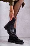 Leather Boots With Studs Black Palmira
