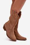 Women's cowboy boots on heel lined beige Lovelle