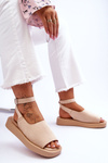 Comfortable Women's Sandals On The Platform Beige Rubie