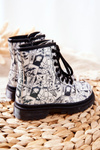 Children's Boots Warm With Zipper Black and White Tiptop