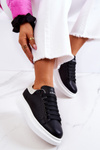 Buty Sportowe Sneakersy Damskie Czarno-Białe GOE JJ2N4052