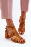 Low Heel Sandals Camel Eleriva