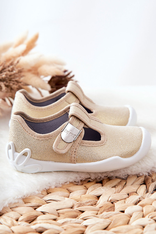 Papcie Baleriny Befado Błyszczące 115X003 Złote