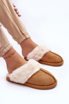Women's Slippers With Fur Camel Pinky