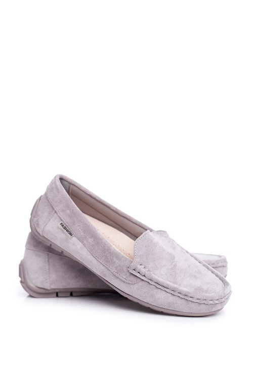 Women's Mokassins Grey Suede Morreno