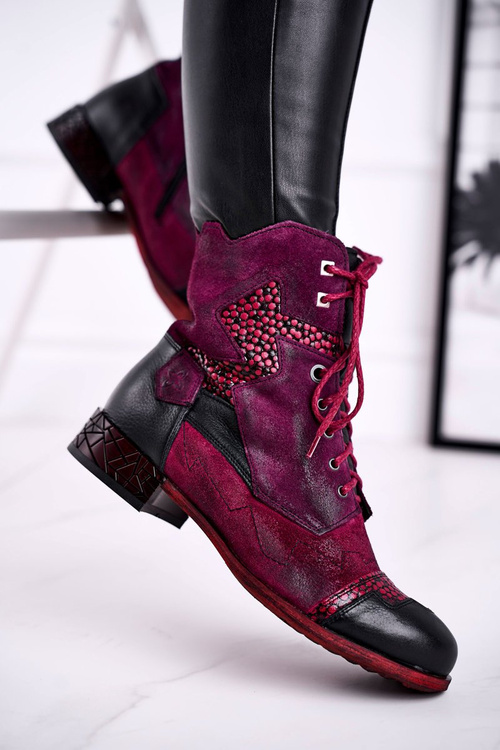 Women’s Boots Maciejka Warm Leather Purple 04625-23