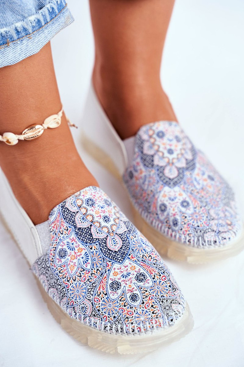 Damskie Półbuty Maciejka Wsuwane Skórzane Białe 03512-46