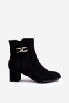 Women's Low Heel Boots with Ornament Black Numissa