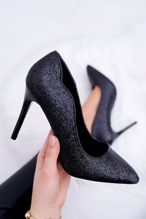 Women's Stilettos Black Brocade Extrade