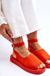 Comfortable Women's Sandals On The Platform Dark orange Rubie