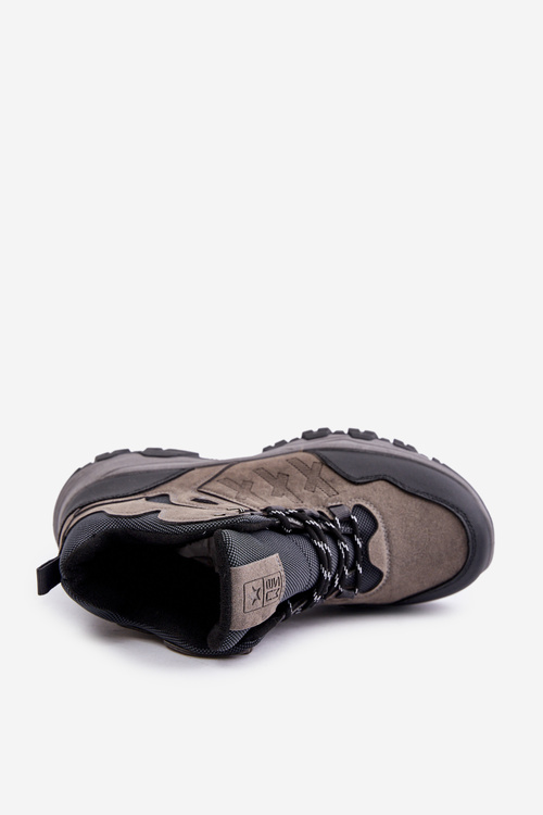 Warm Men's Hiking Shoes Laced Gray Zerista