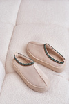 Women's Slippers On Platform With Embroidery Light Beige Neroma